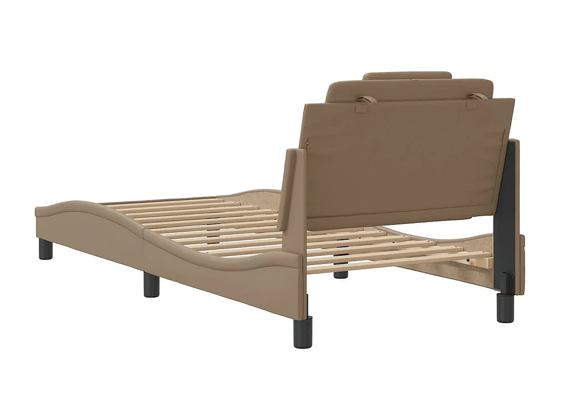 Bettgestell mit Kopfteil Cappuccino-Braun 90x200 cm Kunstleder