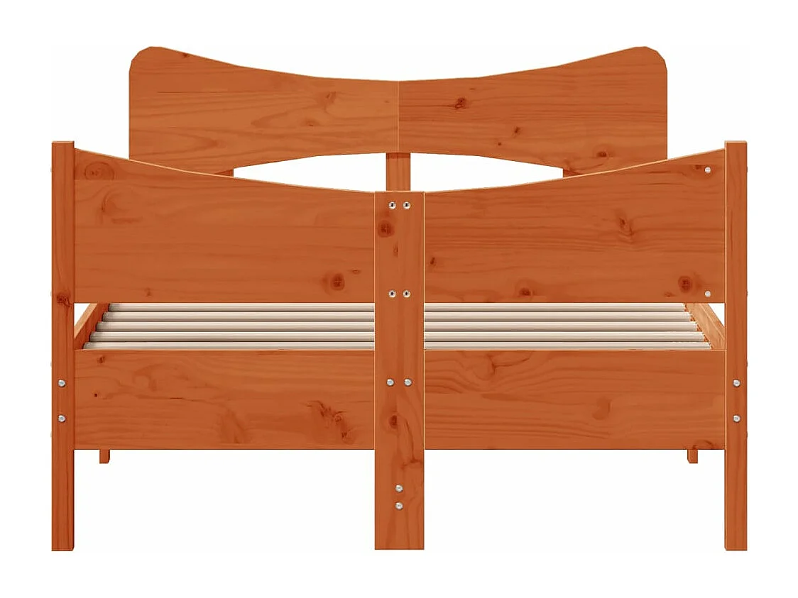 Cadre de lit sans matelas cire marron 120x190cm bois pin massif