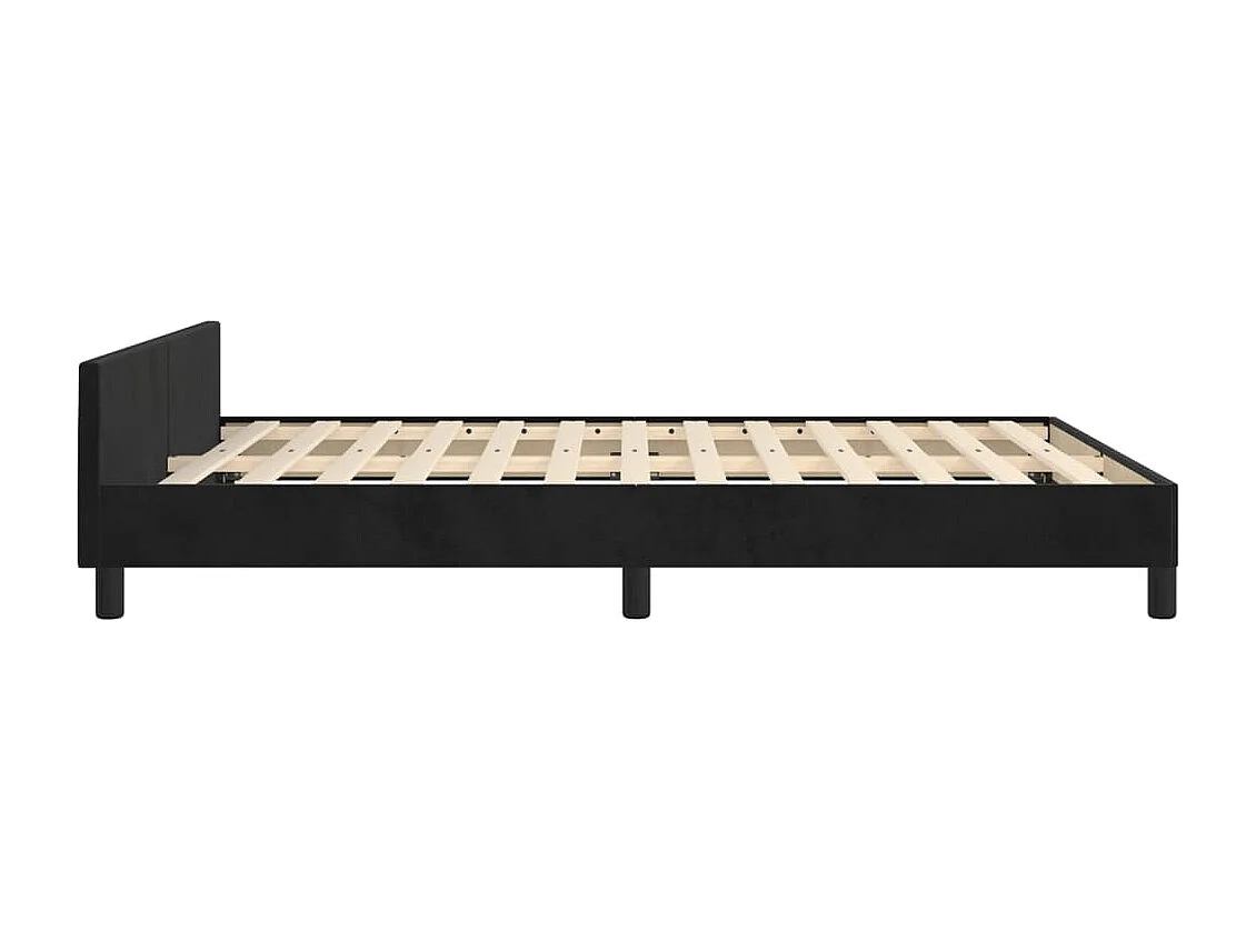 Cadre de lit sans matelas noir 140x190 cm velours