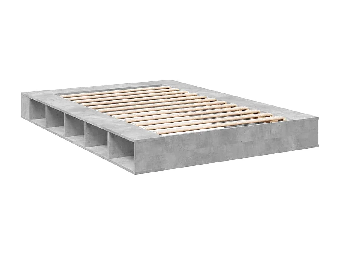 Bettgestell Betongrau 150x200 cm Holzwerkstoff