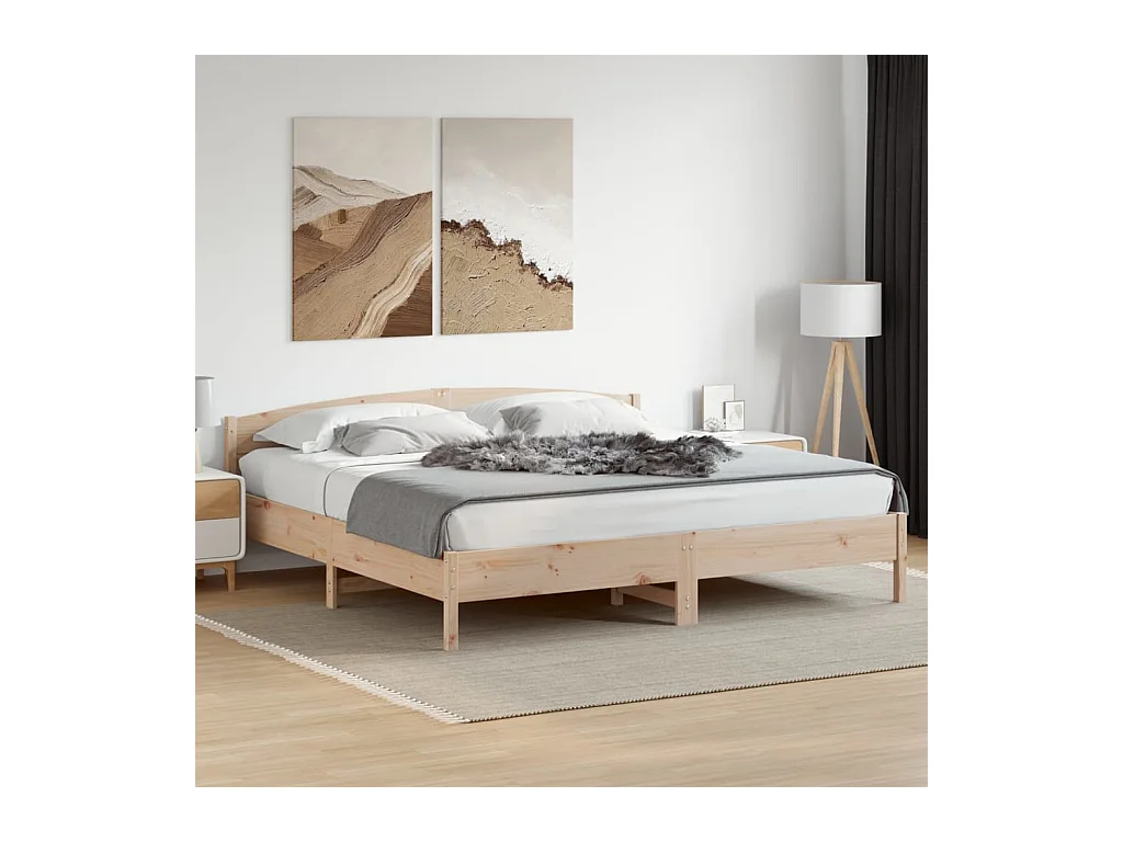 Giroletto senza Materasso 180x200 cm in Legno Massello di Pino