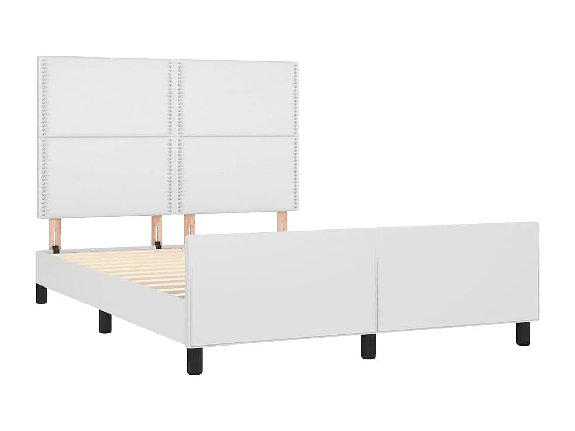 Cadre de lit sans matelas blanc 140x200 cm similicuir