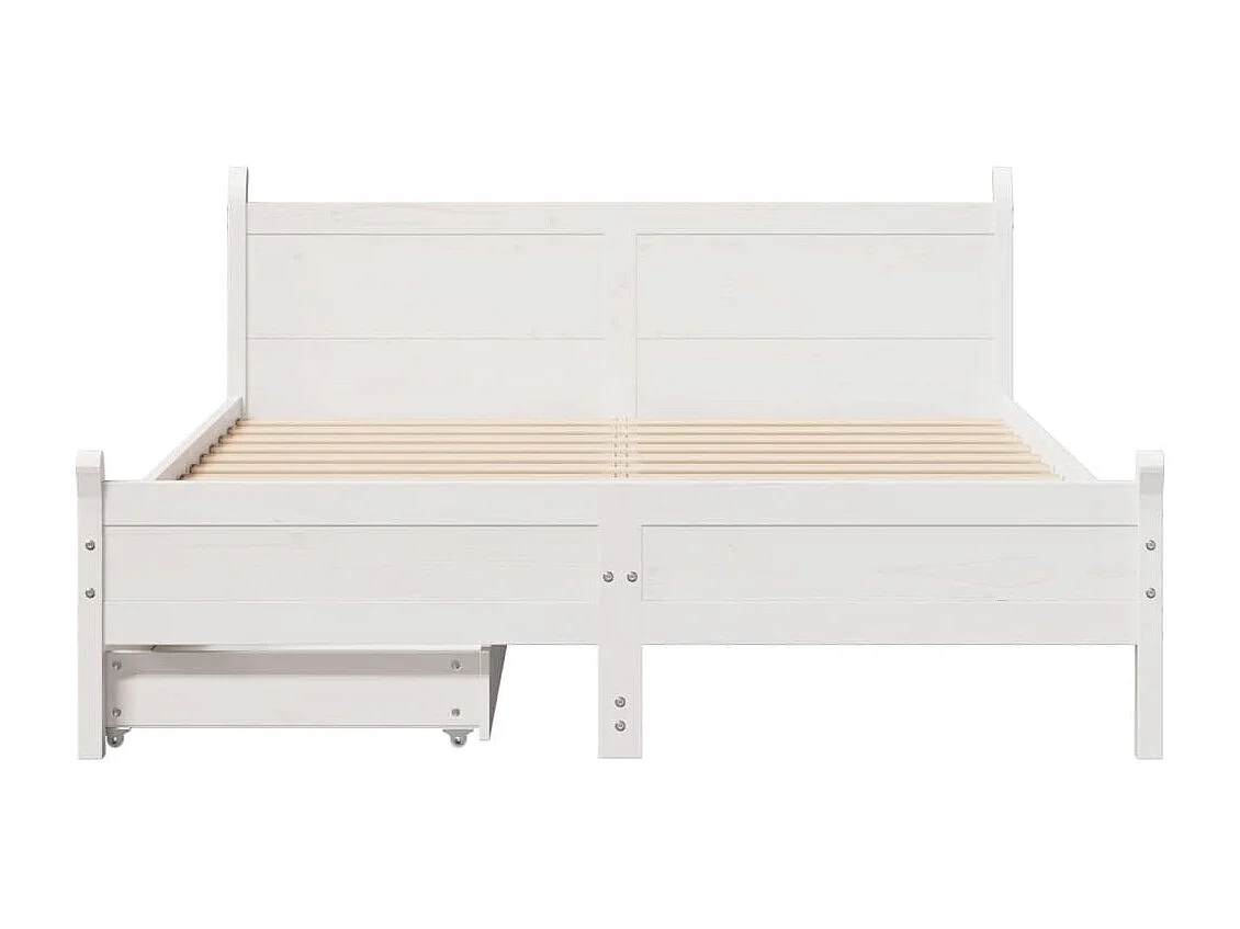 Cadre de lit sans matelas blanc 140x190 cm bois de pin massif