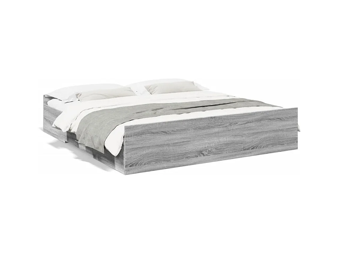 Giroletto Cassetti Grigio Sonoma 200x200 cm Legno Multistrato
