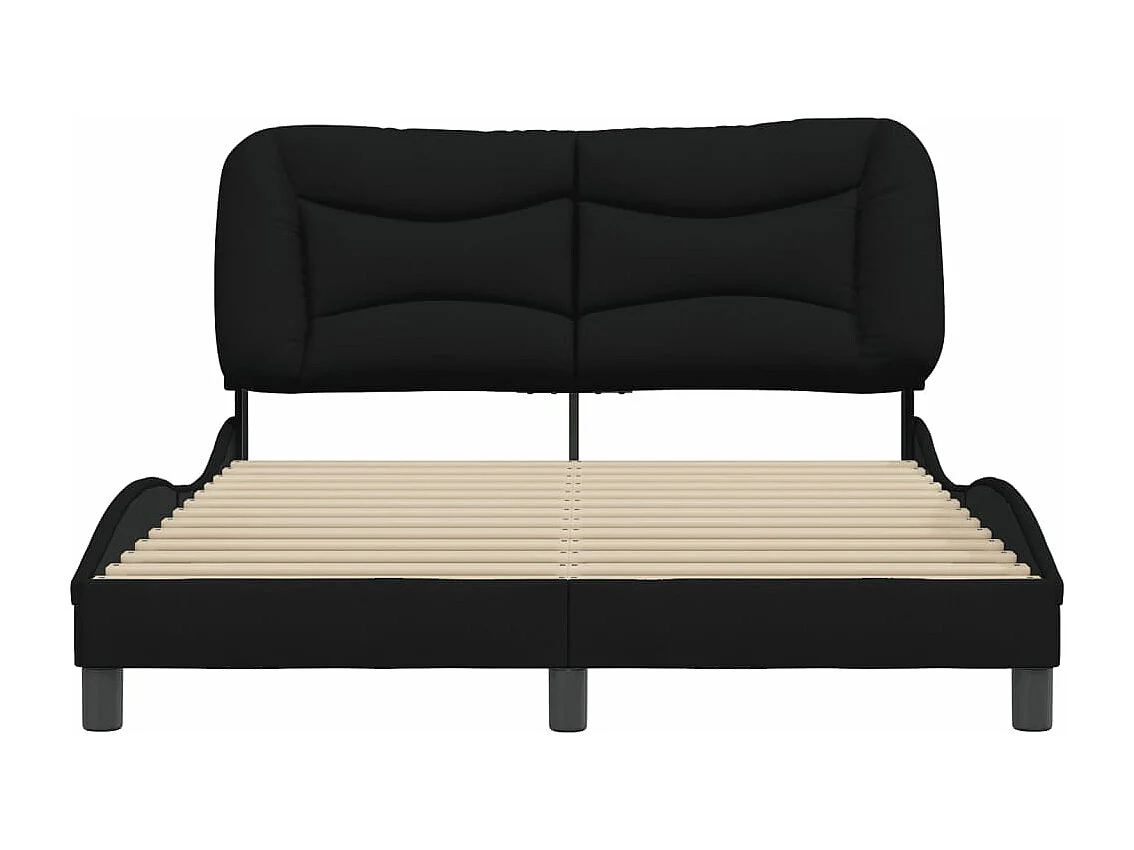 Cadre de lit sans matelas noir 140x200 cm tissu