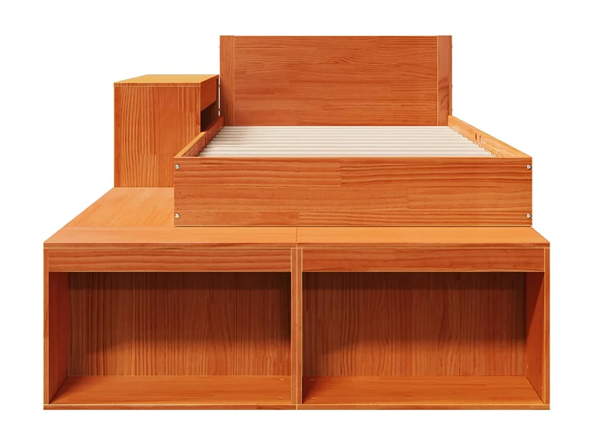 Cadre de lit sans matelas cire marron 80x200 cm bois pin massif