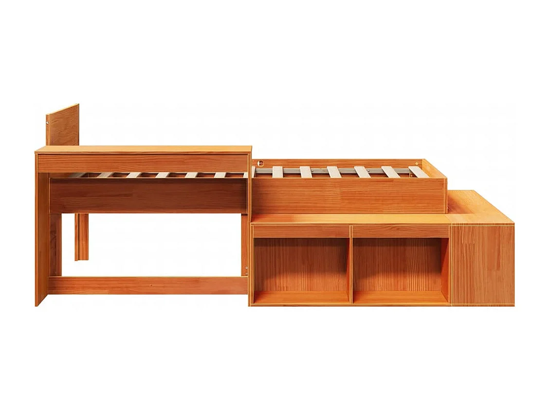 Cadre de lit sans matelas cire marron 80x200 cm bois pin massif