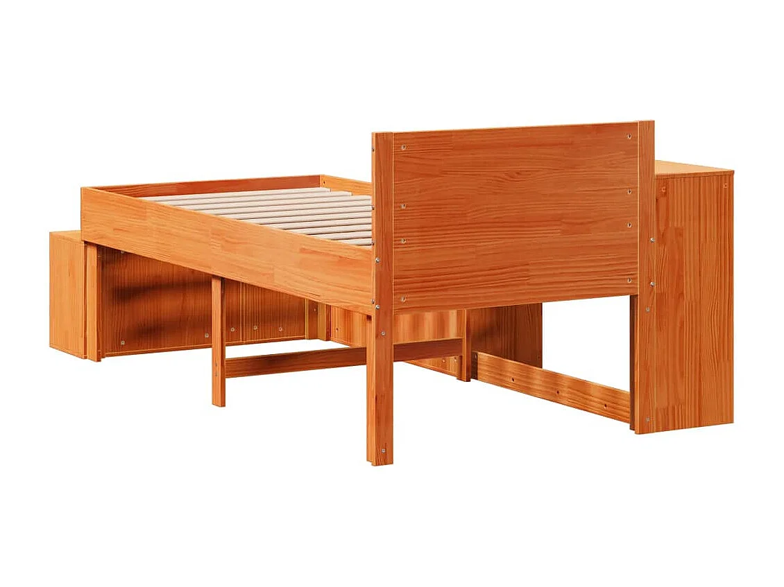 Cadre de lit sans matelas cire marron 80x200 cm bois pin massif