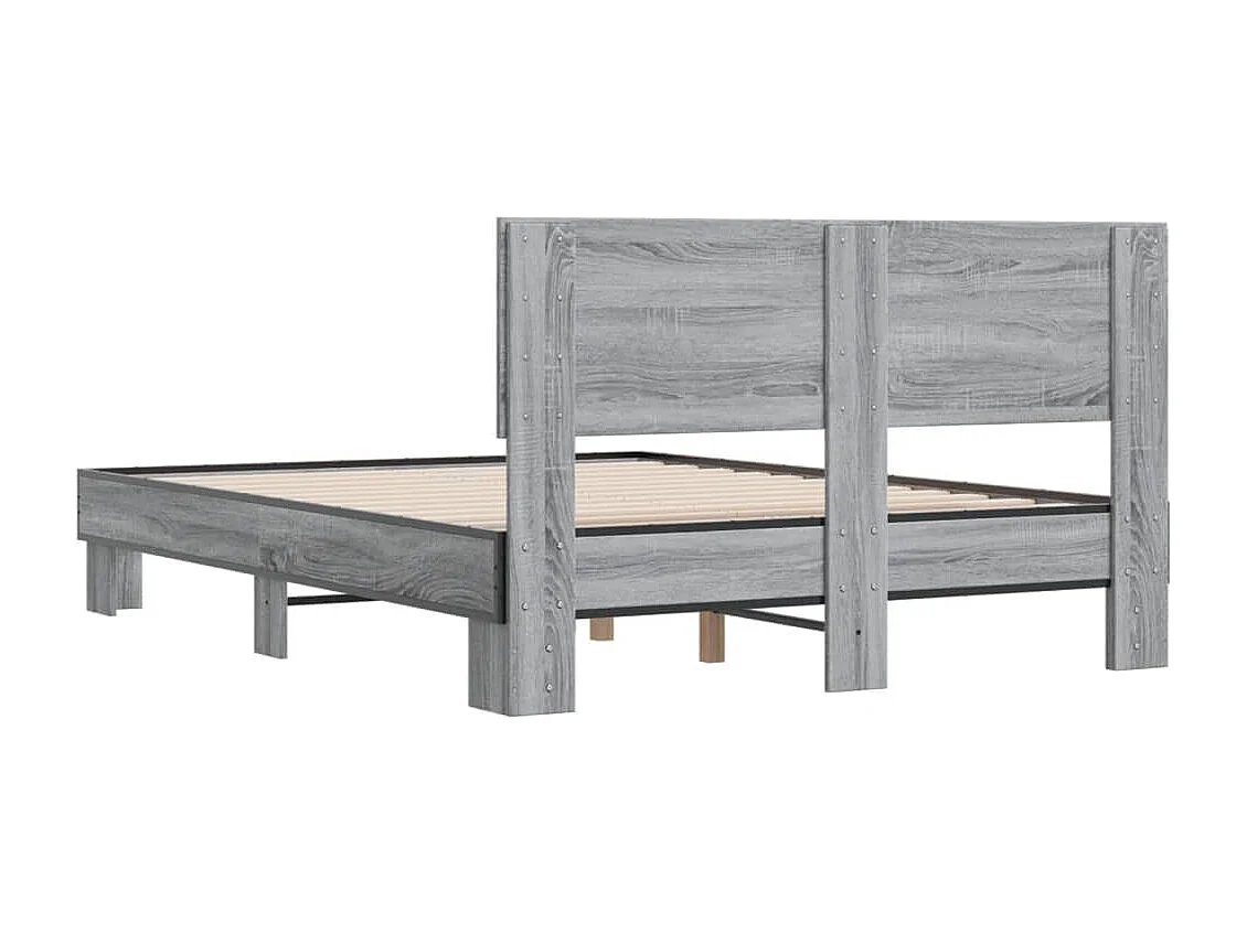 Cadre de lit sans matelas sonoma gris 135x190 cm