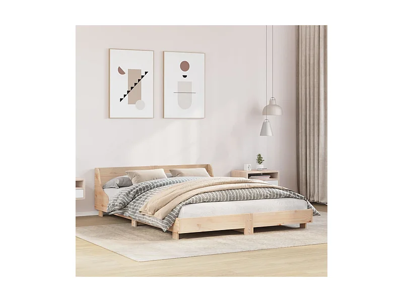 Estructura de cama sin colchón madera de pino maciza 120x200 cm