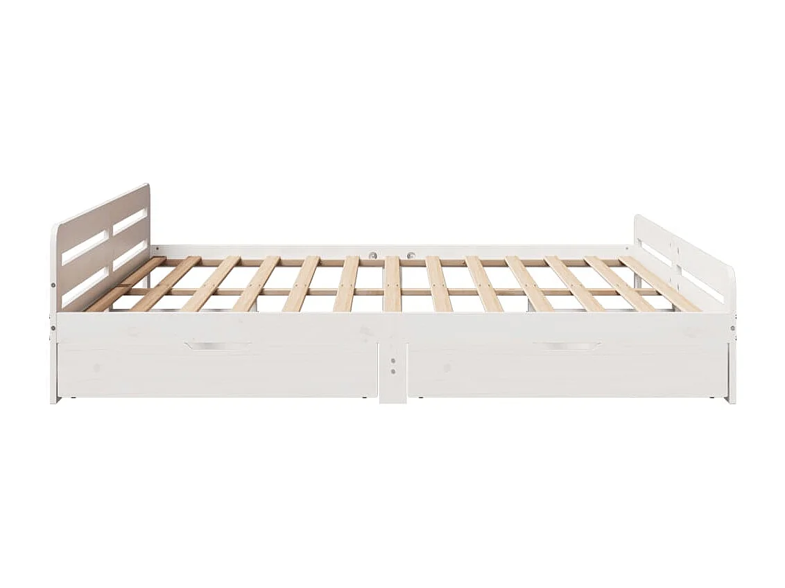 Cadre de lit sans matelas blanc 180x200 cm bois massif de pin