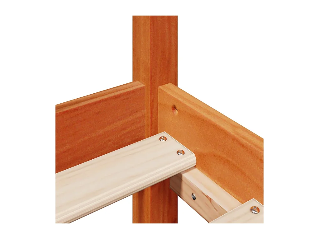 Cadre de lit sans matelas cire marron 160x200cm bois pin massif