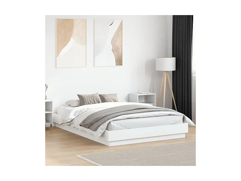 Cadre de lit sans matelas blanc 160x200 cm