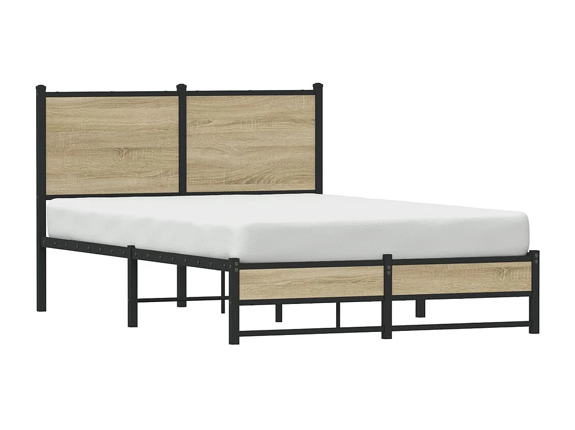 Cadre de lit en métal sans matelas chêne sonoma 120x200 cm