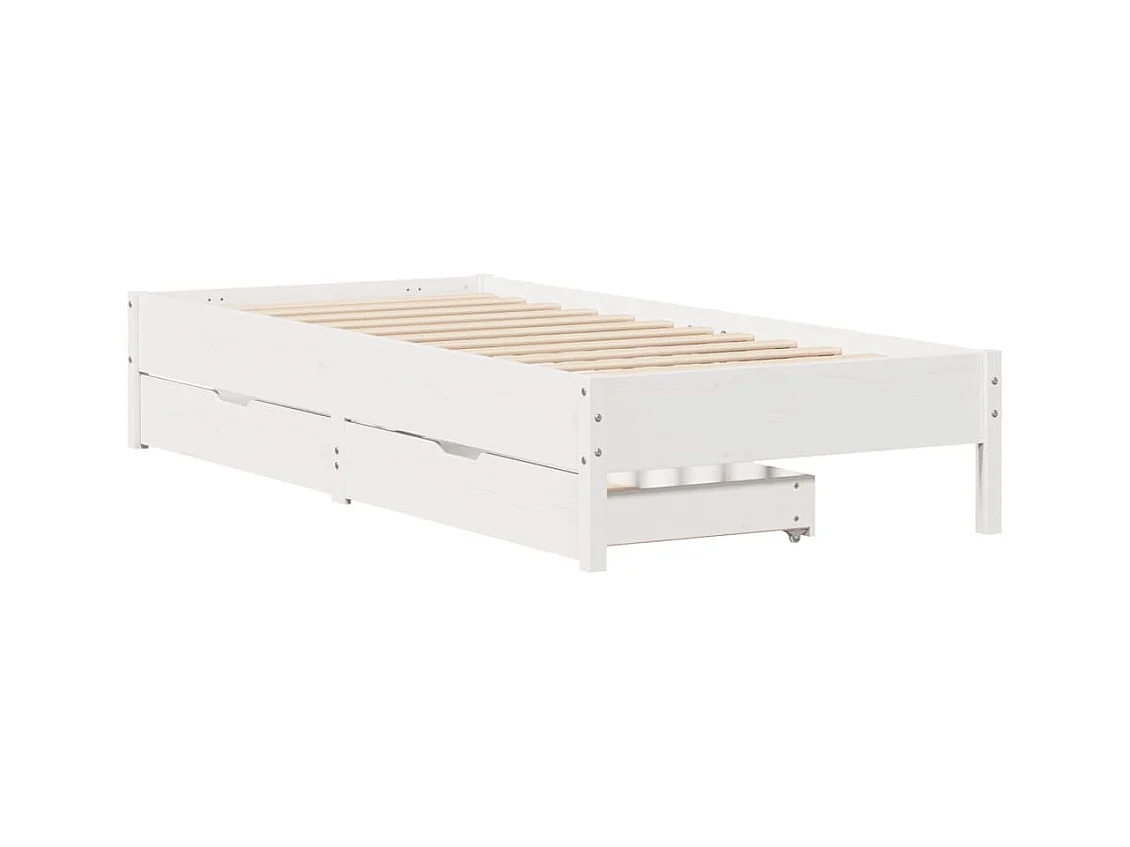 Cadre de lit sans matelas blanc 90x190 cm bois de pin massif