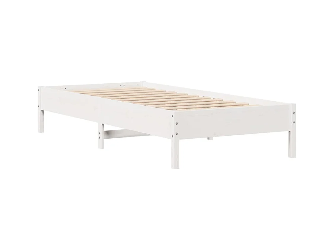 Cadre de lit sans matelas blanc 90x190 cm bois de pin massif