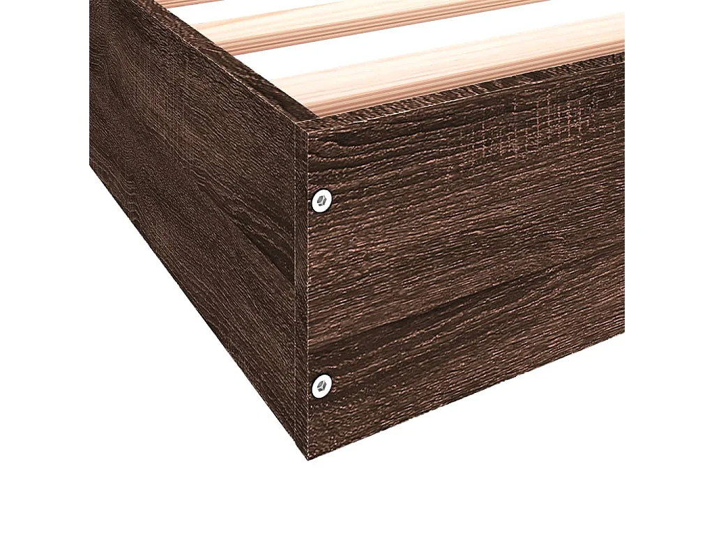 Cadre de lit sans matelas chêne marron 180x200 cm