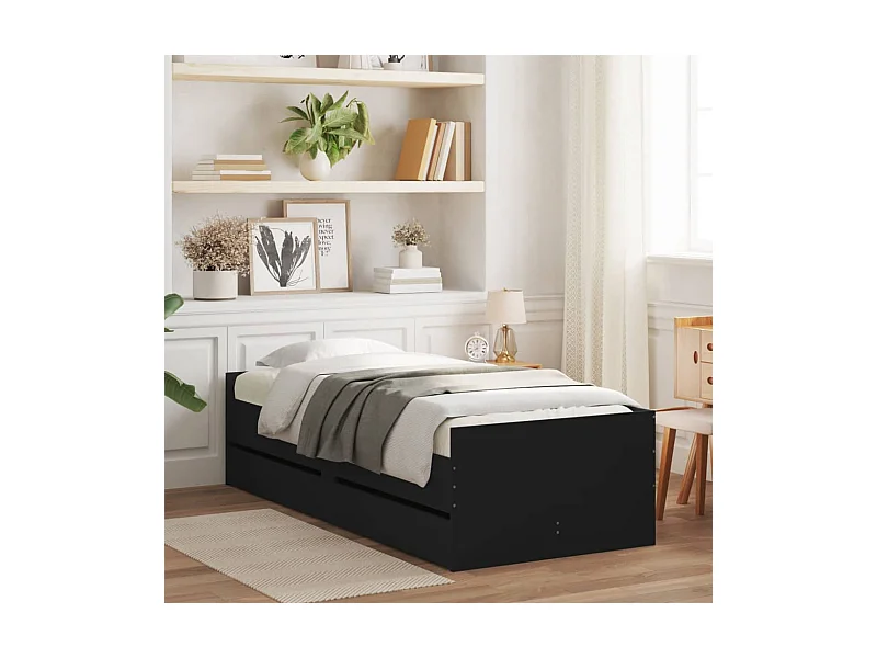 Giroletto con Cassetti Nero 100x200 cm