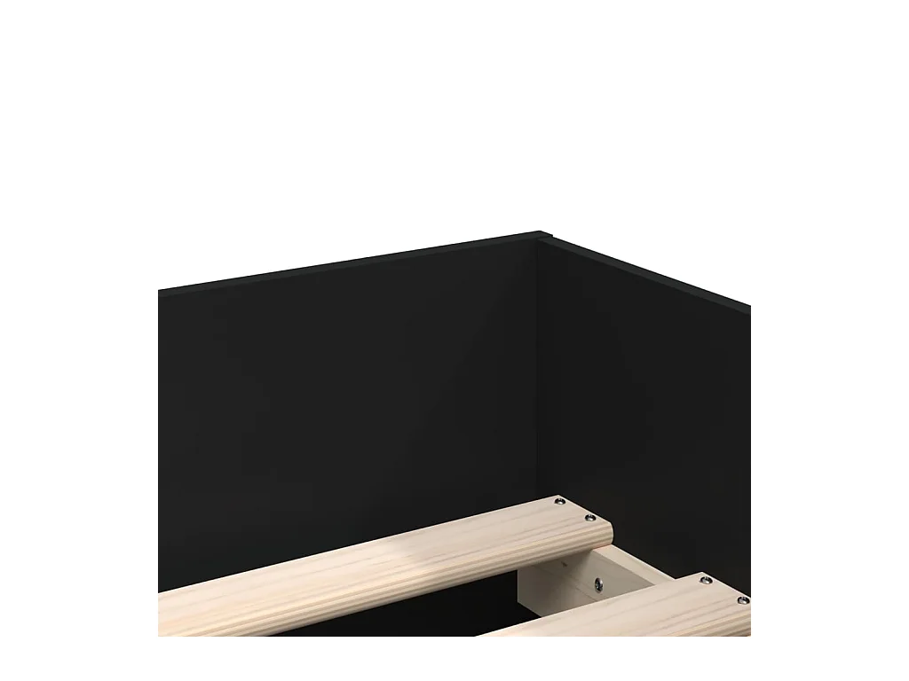 Cadre de lit avec tiroirs sans matelas noir 100x200 cm