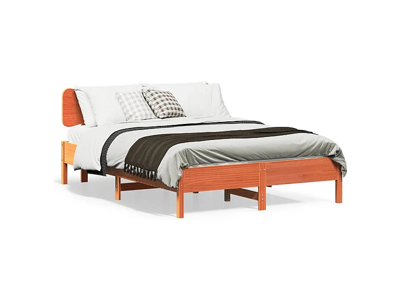 Cadre de lit sans matelas cire marron 120x190cm bois pin massif