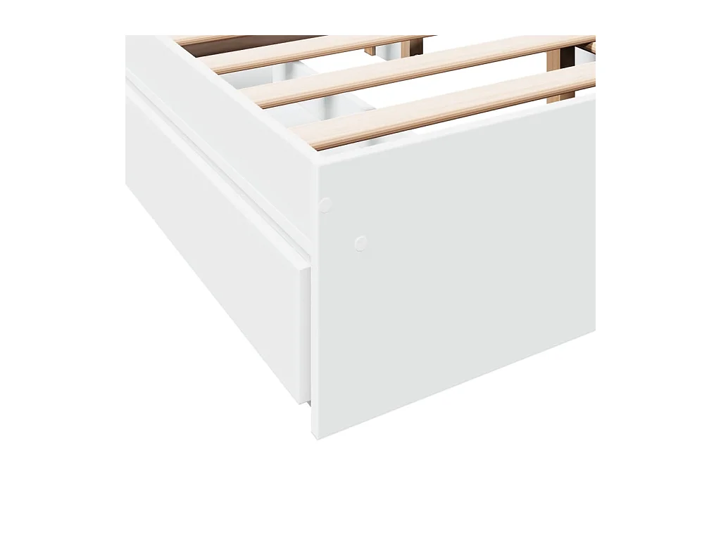 Giroletto con Cassetti Bianco 140x190 cm in Legno Multistrato