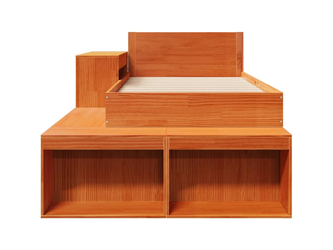 Letto senza Materasso Marrone Cera 75x190 cm in Legno di Pino