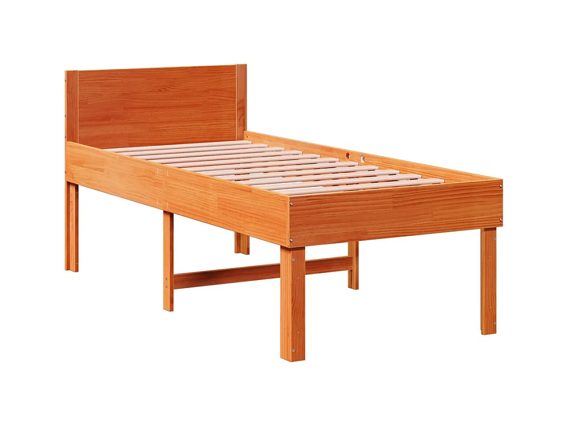 Letto senza Materasso Marrone Cera 75x190 cm in Legno di Pino