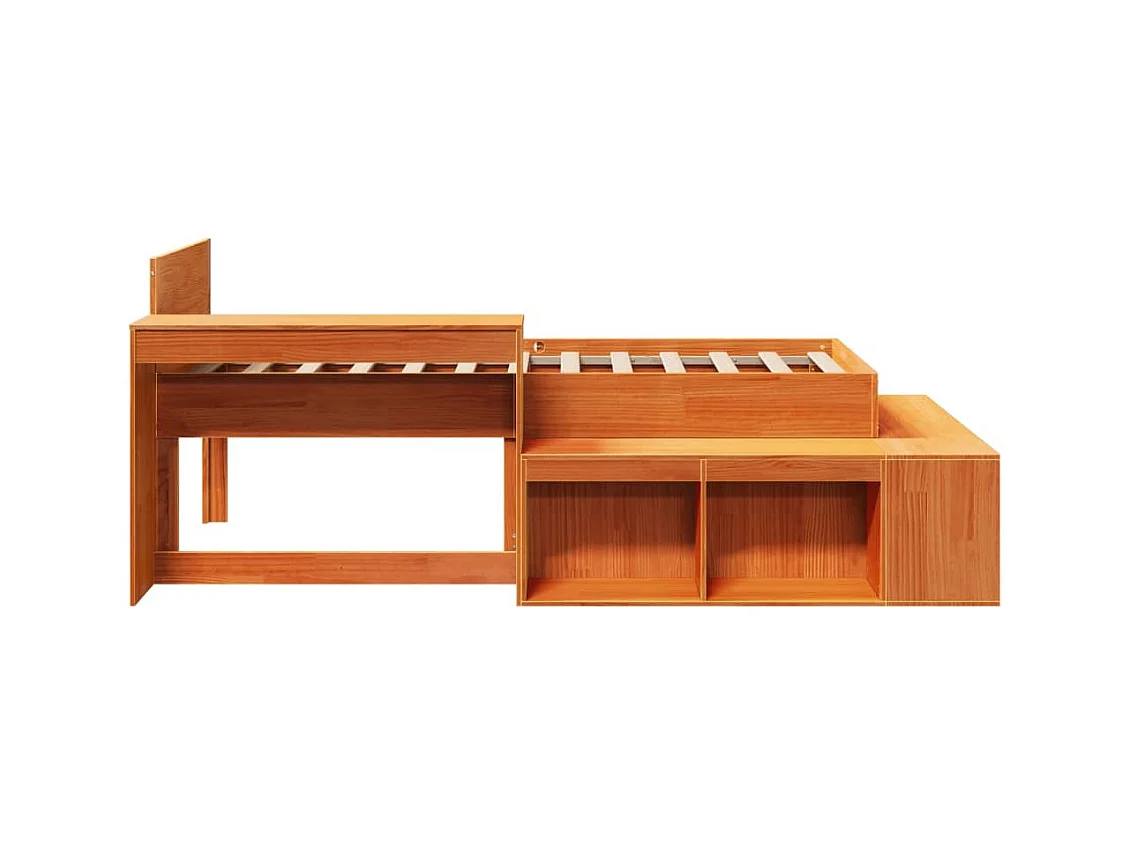 Letto senza Materasso Marrone Cera 75x190 cm in Legno di Pino