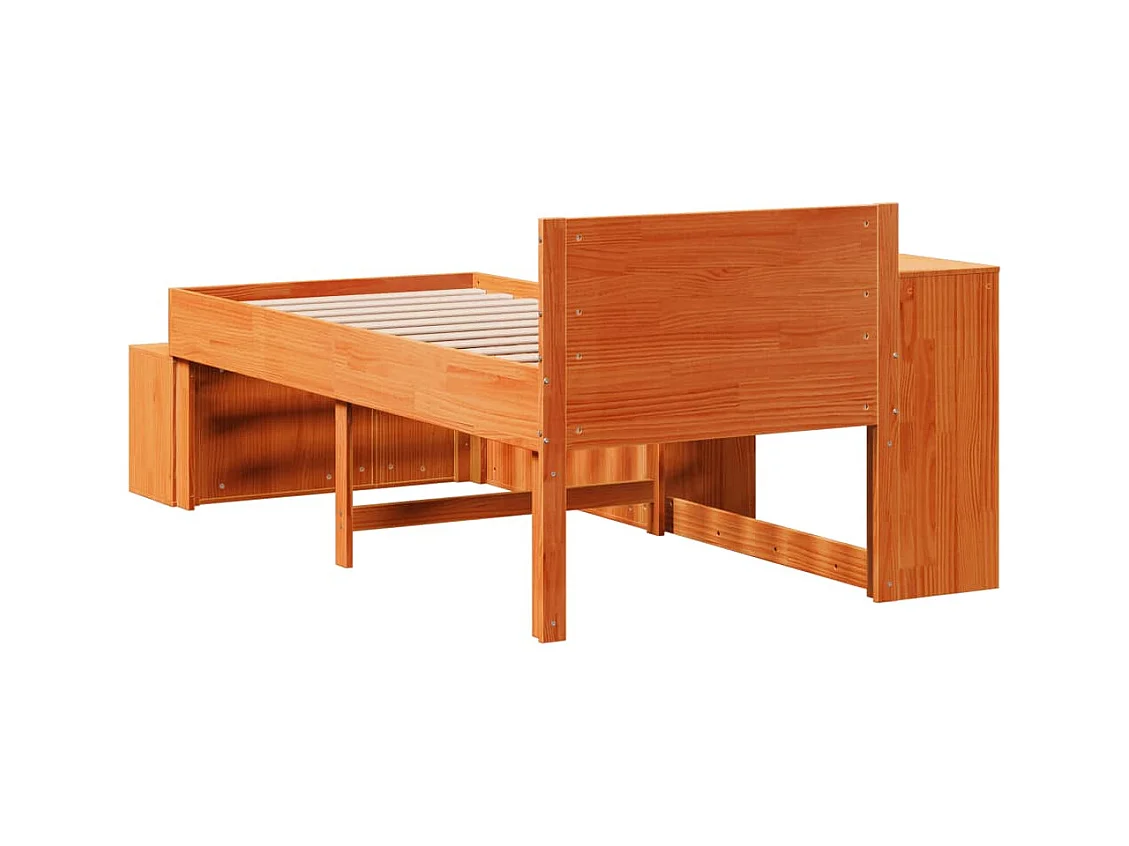 Letto senza Materasso Marrone Cera 75x190 cm in Legno di Pino