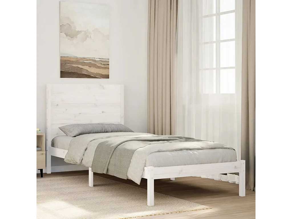 Cadre de lit extra long sans matelas 100x220 cm bois massif