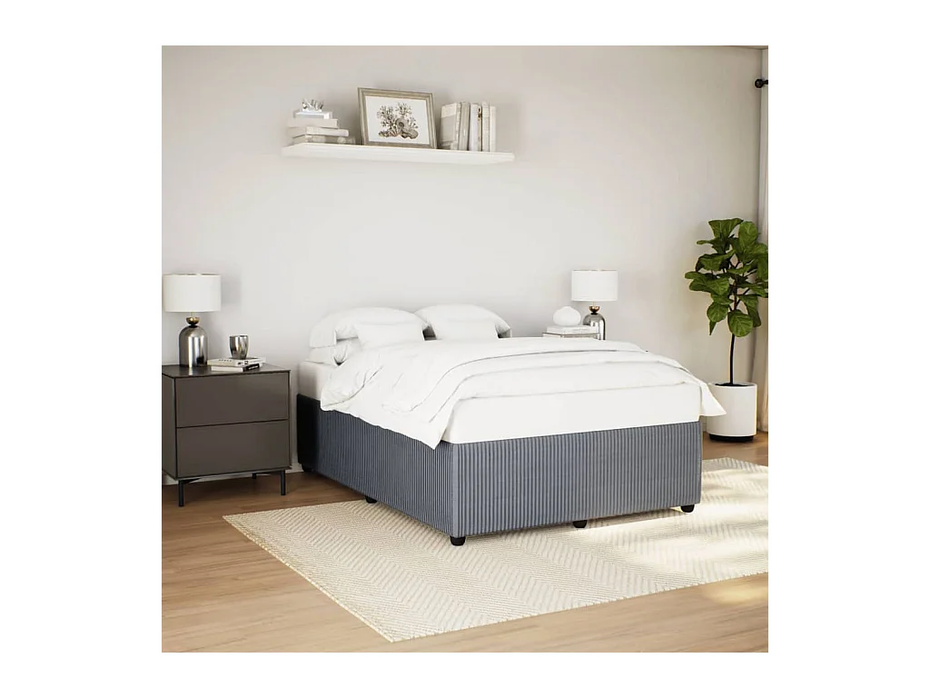 Cadre de lit sans matelas gris foncé 160x200 cm velours