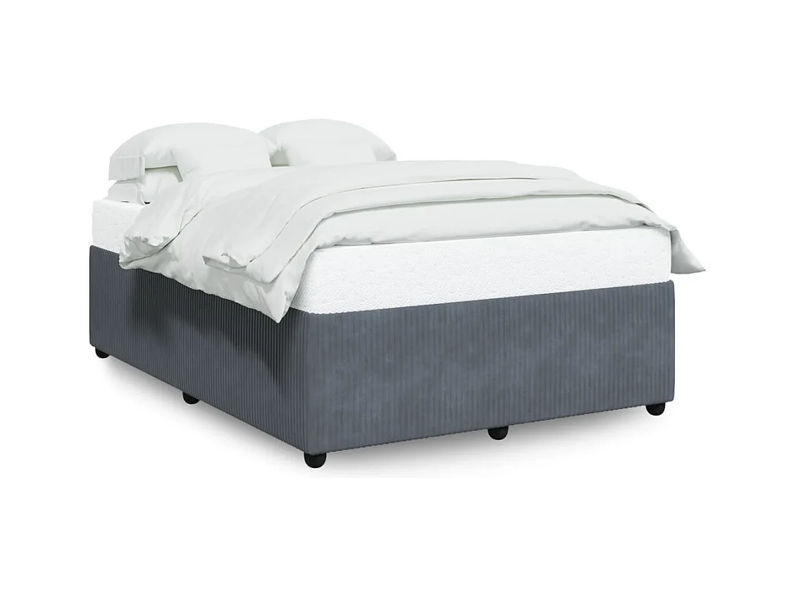 Cadre de lit sans matelas gris foncé 160x200 cm velours
