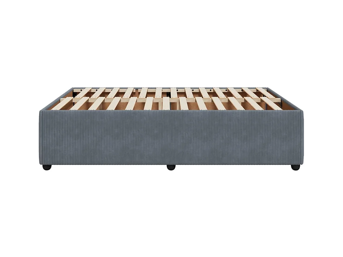 Cadre de lit sans matelas gris foncé 160x200 cm velours