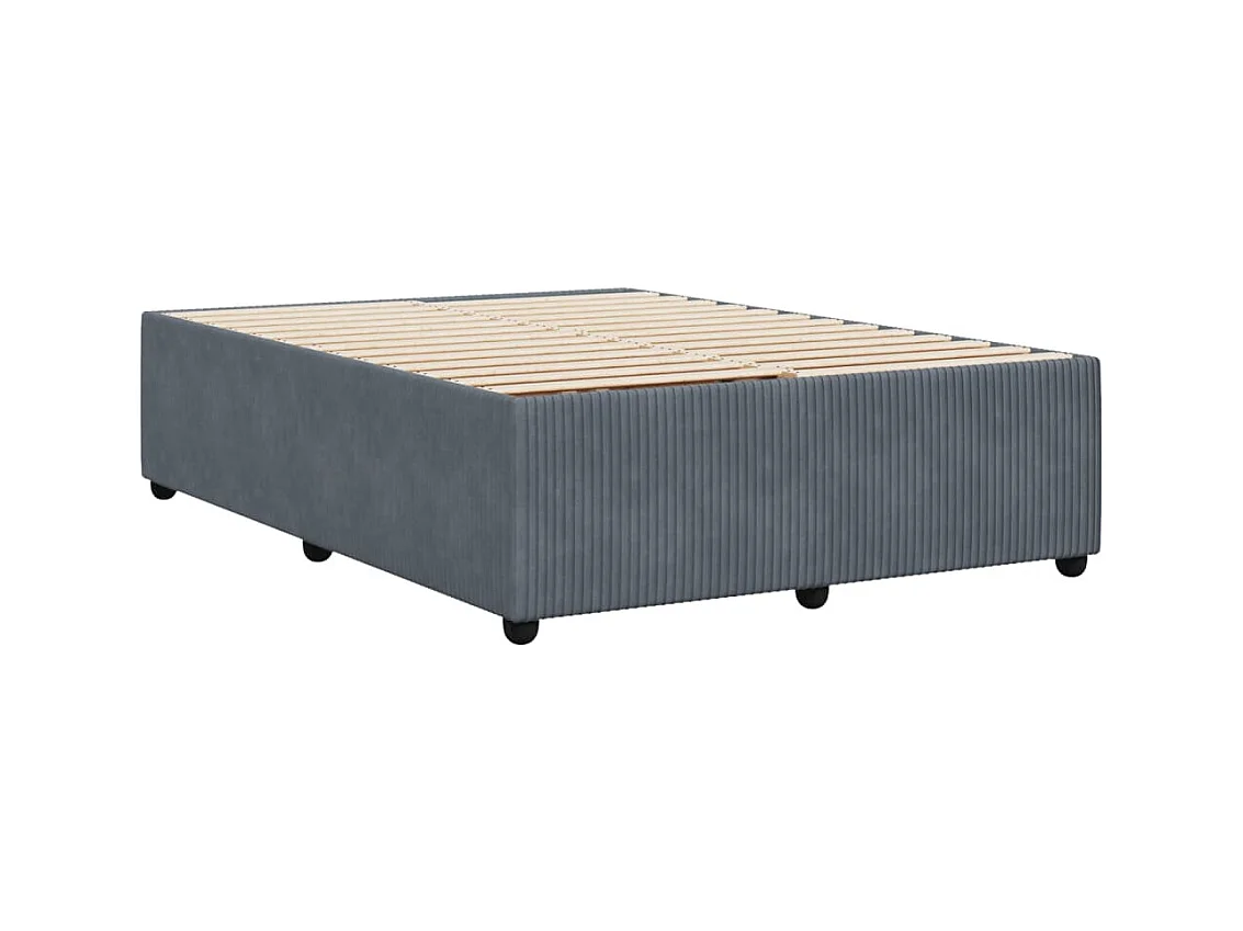 Cadre de lit sans matelas gris foncé 160x200 cm velours