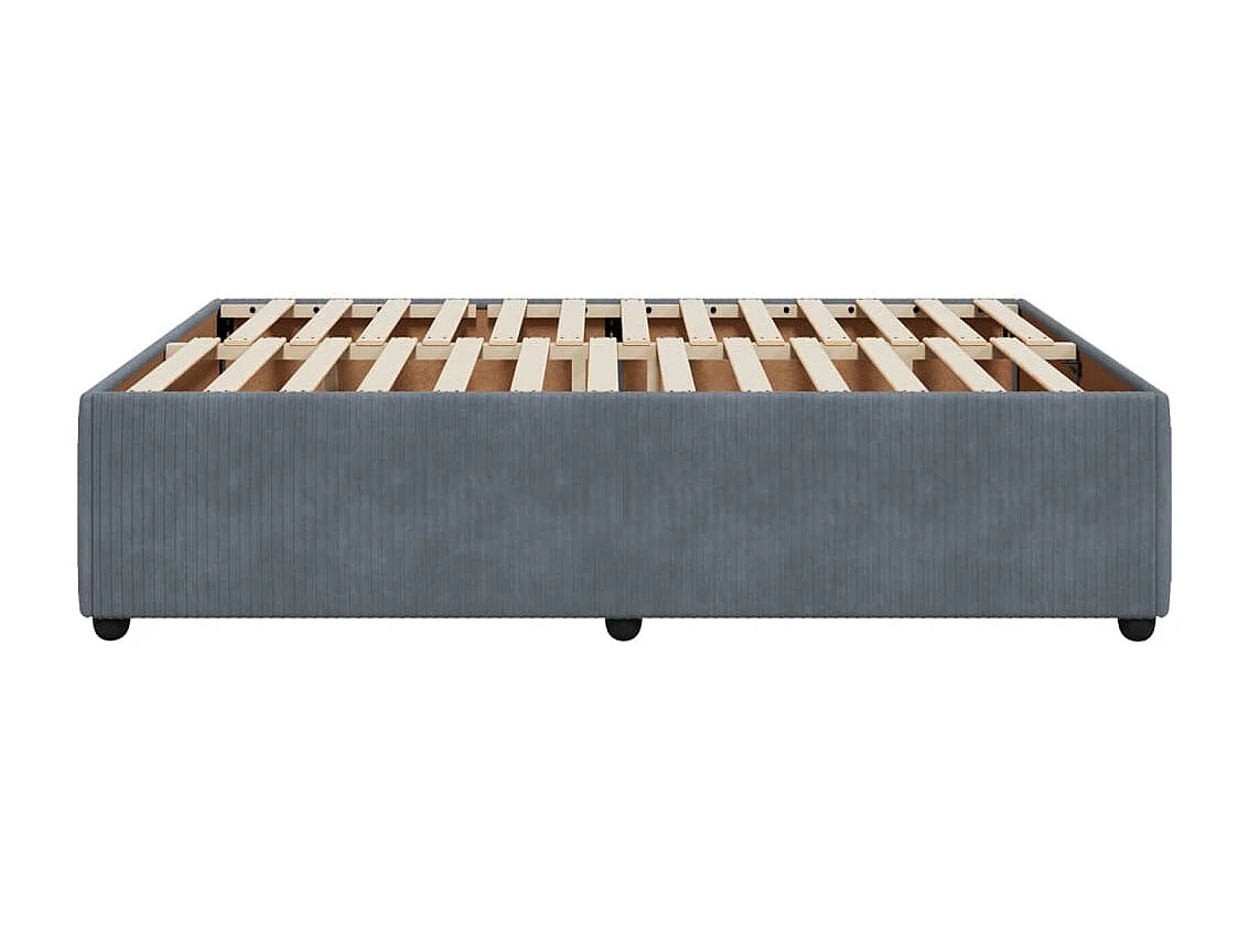 Cadre de lit sans matelas gris foncé 160x200 cm velours