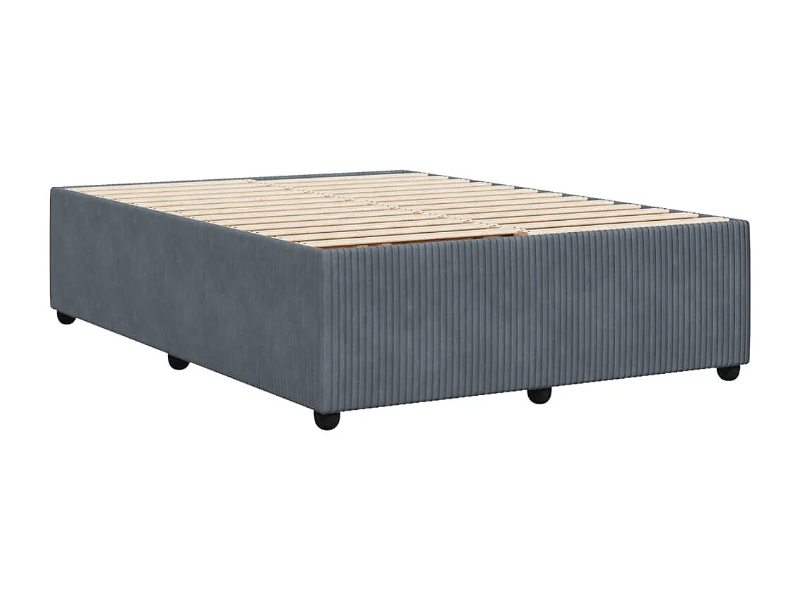 Cadre de lit sans matelas gris foncé 160x200 cm velours