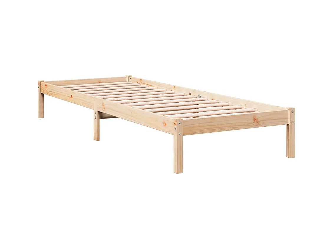 Cama extra longa sem colchão 100x210 cm madeira de pinho maciça