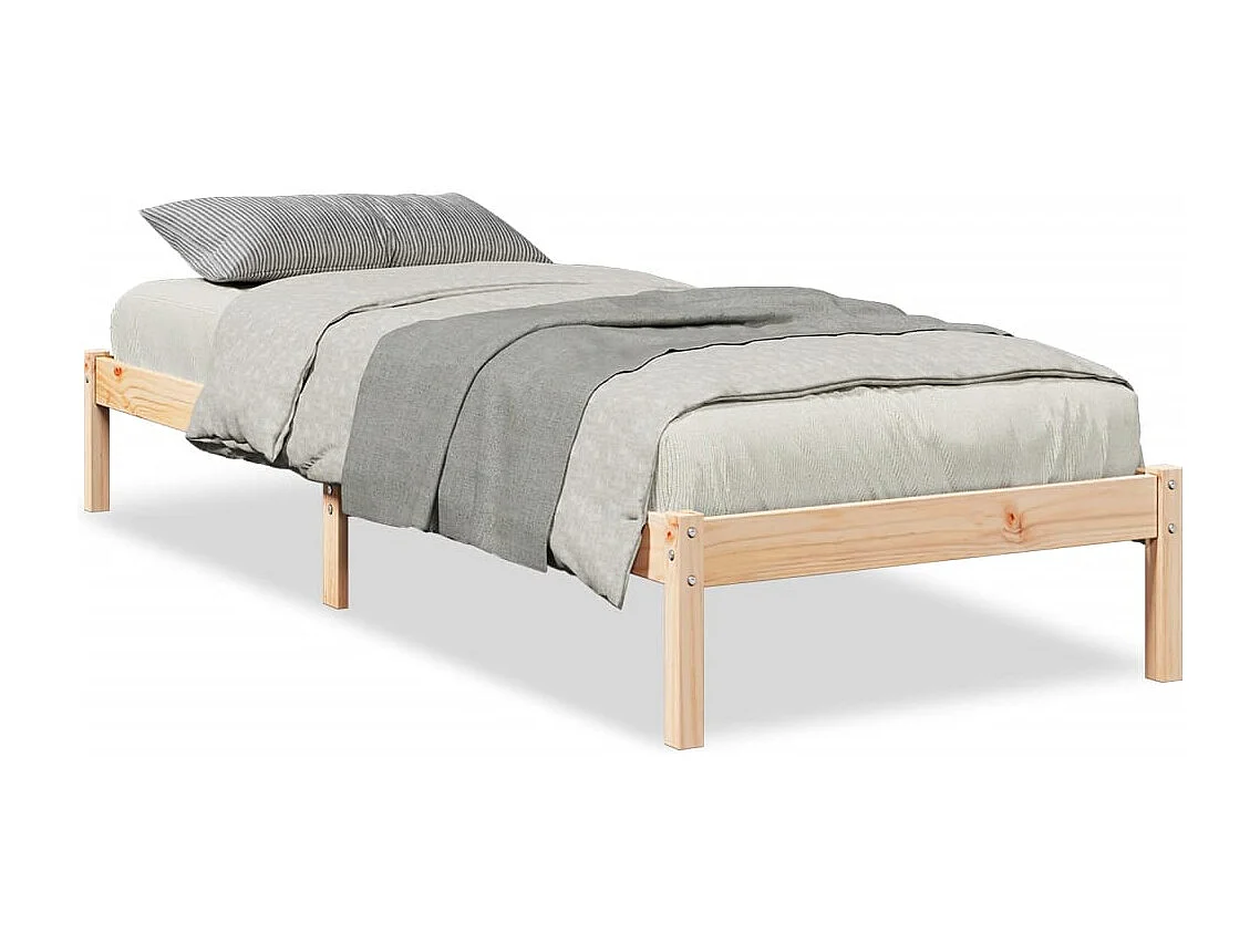 Cadre de lit extra long sans matelas 100x210 cm bois massif pin