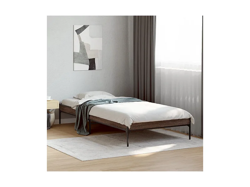 Cadre de lit sans matelas chêne marron 75x190 cm