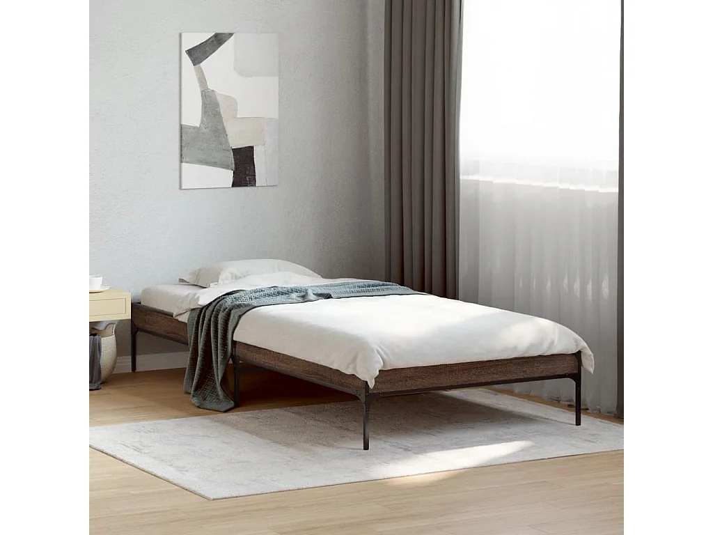 Cadre de lit sans matelas chêne marron 75x190 cm