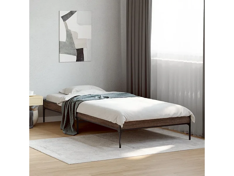 Cadre de lit sans matelas chêne marron 75x190 cm