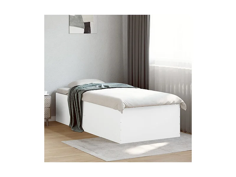 Cadre de lit sans matelas blanc 90x190 cm