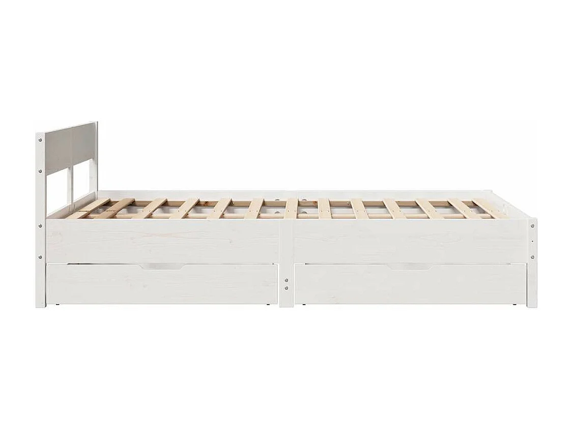 Cadre de lit sans matelas blanc 150x200 cm bois de pin massif