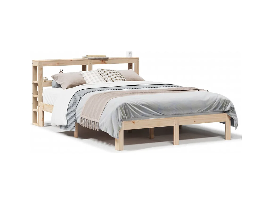 Estrutura de cama com cabeceira 120x200 cm pinho maciço