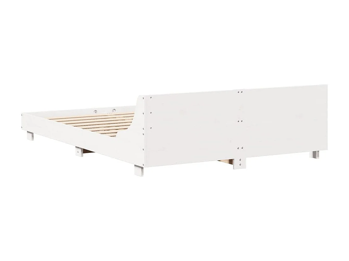 Cadre de lit sans matelas blanc 120x200 cm bois de pin massif