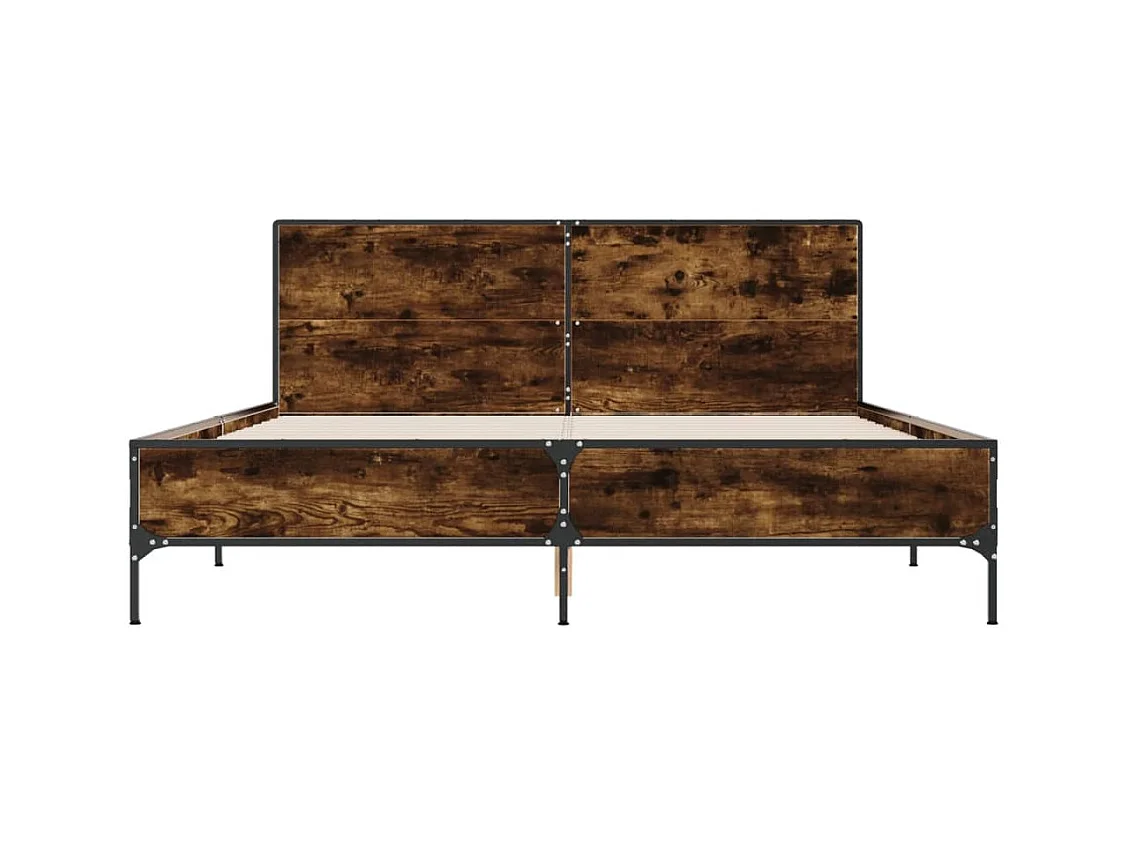 Cadre de lit sans matelas chêne fumé 150x200 cm