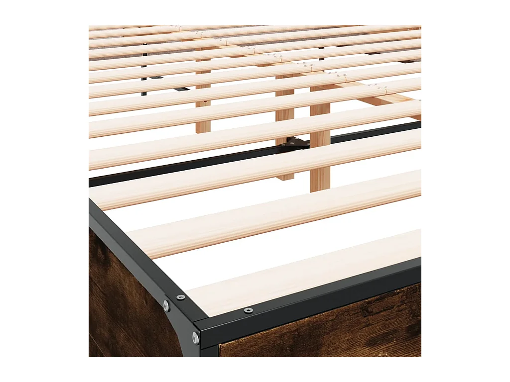 Cadre de lit sans matelas chêne fumé 150x200 cm
