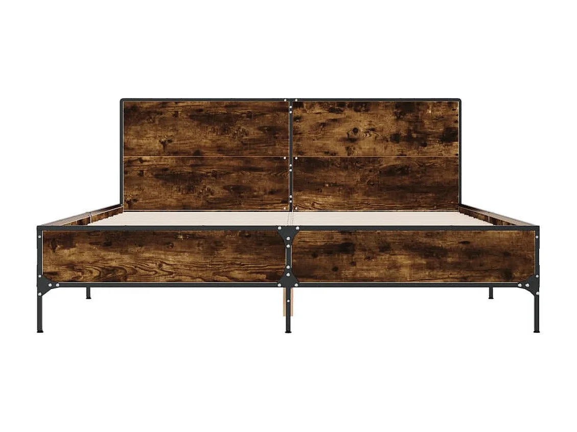 Cadre de lit sans matelas chêne fumé 150x200 cm