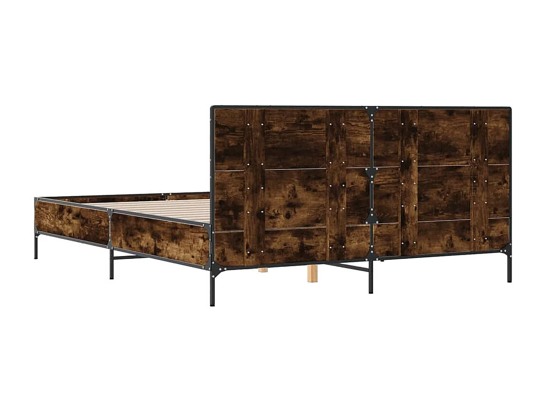 Cadre de lit sans matelas chêne fumé 150x200 cm