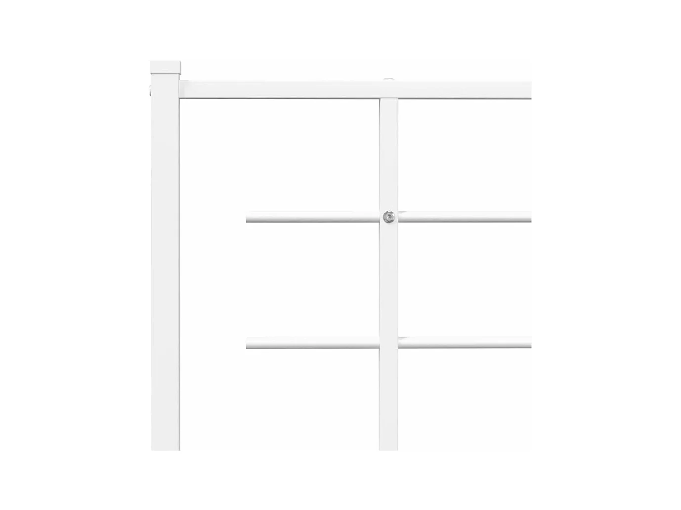 Cadre de lit métal sans matelas avec pied de lit blanc 75x190cm